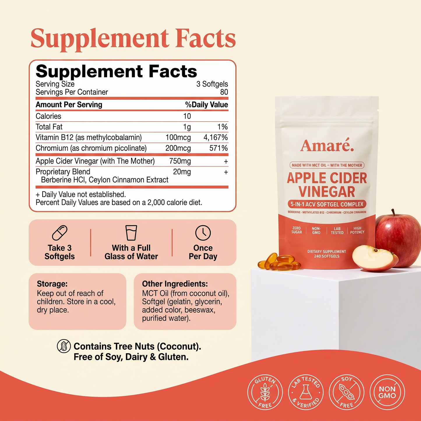 Apple Cider Vinegar 750mg with MCT Oil