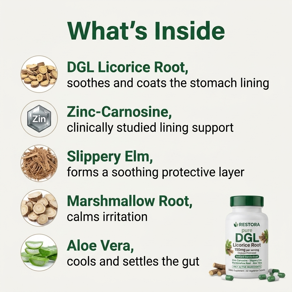 Pure DGL Licorice Root + Zinc-Carnosine Capsules